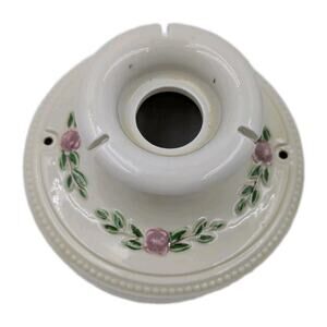 1920s Porcelier Flush Mount Porcelain Ceiling Light - Fixture Only No Wiring